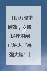 助力降本增效，安徽14座船闸已纳入“最强大脑”