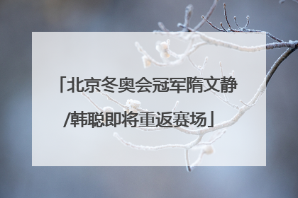 北京冬奥会冠军隋文静/韩聪即将重返赛场
