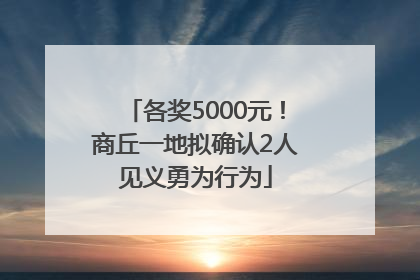 各奖5000元！商丘一地拟确认2人见义勇为行为