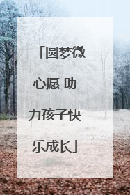 圆梦微心愿 助力孩子快乐成长