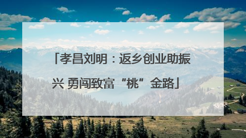孝昌刘明：返乡创业助振兴 勇闯致富“桃”金路