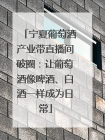 宁夏葡萄酒产业带直播间破圈：让葡萄酒像啤酒、白酒一样成为日常