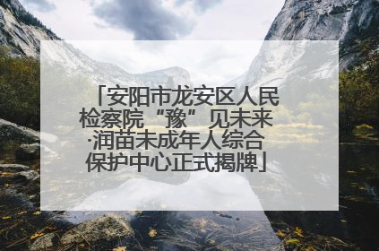 安阳市龙安区人民检察院“豫”见未来·润苗未成年人综合保护中心正式揭牌