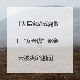 大搞家庭式腐败！“女老虎”赵金云被决定逮捕