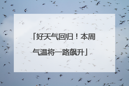 好天气回归！本周气温将一路飙升