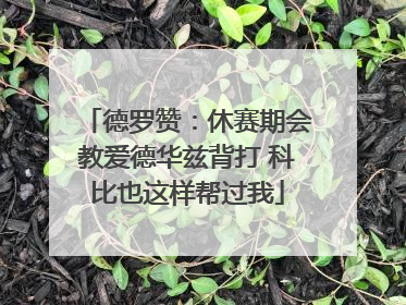 德罗赞：休赛期会教爱德华兹背打 科比也这样帮过我