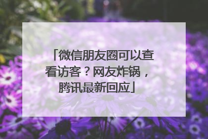 微信朋友圈可以查看访客？网友炸锅，腾讯最新回应