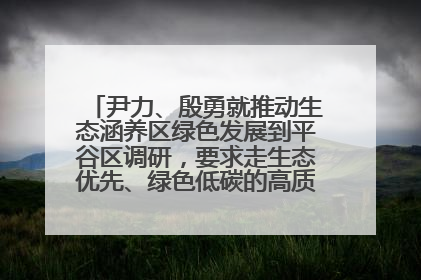 尹力、殷勇就推动生态涵养区绿色发展到平谷区调研，要求走生态优先、绿色低碳的高质量发展之路