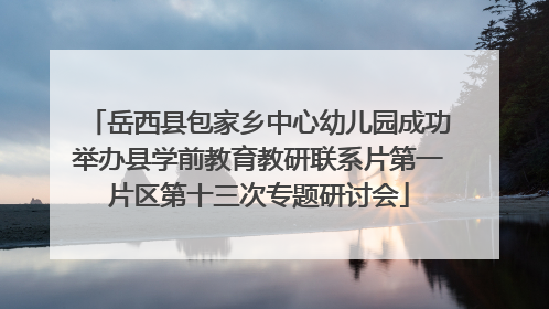 岳西县包家乡中心幼儿园成功举办县学前教育教研联系片第一片区第十三次专题研讨会