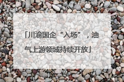 川渝国企“入场”，油气上游领域持续开放
