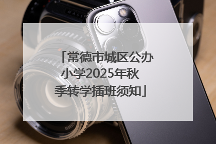 常德市城区公办小学2025年秋季转学插班须知