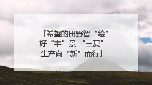 希望的田野智“绘”好“丰”景 “三夏”生产向“新”而行