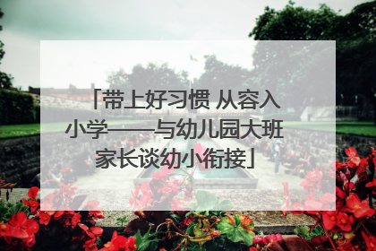 带上好习惯 从容入小学——与幼儿园大班家长谈幼小衔接