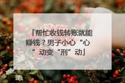 帮忙收钱转账就能赚钱？男子小心“心”动变“刑”动