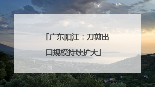 广东阳江：刀剪出口规模持续扩大