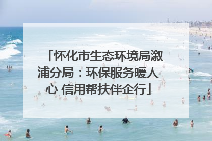 怀化市生态环境局溆浦分局：环保服务暖人心 信用帮扶伴企行