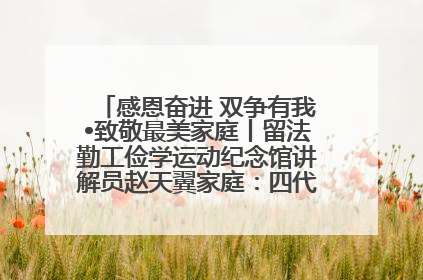感恩奋进 双争有我•致敬最美家庭丨留法勤工俭学运动纪念馆讲解员赵天翼家庭：四代人一脉相承赤子心