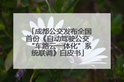 成都公交发布全国首份《自动驾驶公交“车路云一体化”系统联调》白皮书