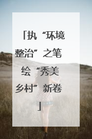 执“环境整治”之笔 绘“秀美乡村”新卷