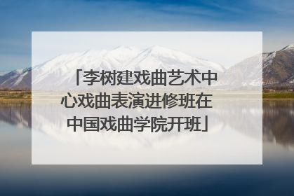 李树建戏曲艺术中心戏曲表演进修班在中国戏曲学院开班