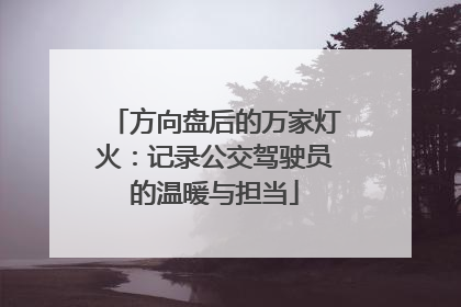方向盘后的万家灯火：记录公交驾驶员的温暖与担当