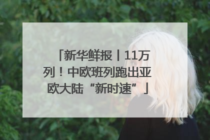 新华鲜报丨11万列！中欧班列跑出亚欧大陆“新时速”
