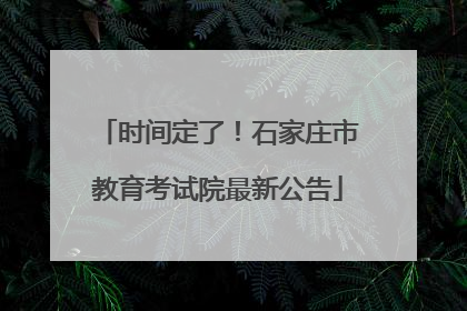 时间定了！石家庄市教育考试院最新公告