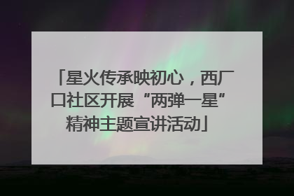 星火传承映初心，西厂口社区开展“两弹一星”精神主题宣讲活动