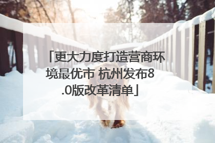 更大力度打造营商环境最优市 杭州发布8.0版改革清单