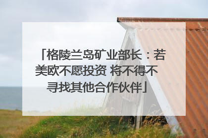 格陵兰岛矿业部长：若美欧不愿投资 将不得不寻找其他合作伙伴
