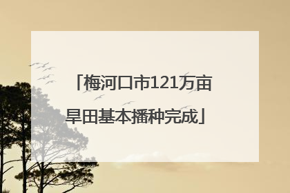 梅河口市121万亩旱田基本播种完成