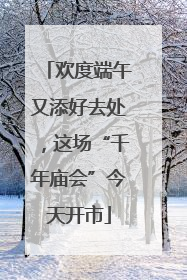 欢度端午又添好去处，这场“千年庙会”今天开市