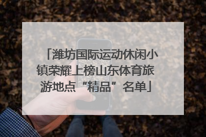 潍坊国际运动休闲小镇荣耀上榜山东体育旅游地点“精品”名单