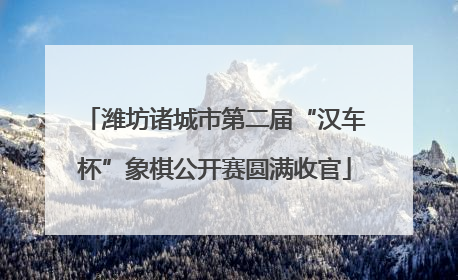 潍坊诸城市第二届“汉车杯”象棋公开赛圆满收官