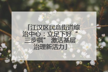 江汉区民意街道综治中心：立足下好“三步棋” 激活基层治理新活力