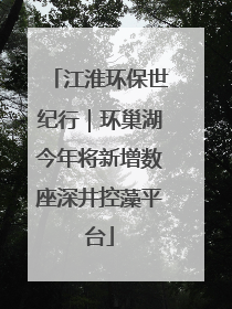 江淮环保世纪行｜环巢湖今年将新增数座深井控藻平台