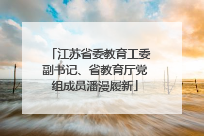 江苏省委教育工委副书记、省教育厅党组成员潘漫履新
