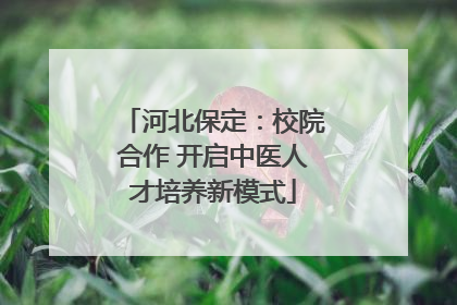 河北保定：校院合作 开启中医人才培养新模式