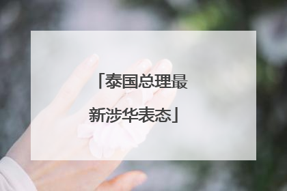 泰国总理最新涉华表态
