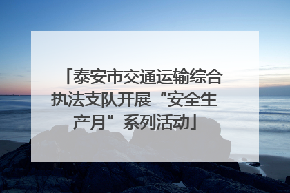 泰安市交通运输综合执法支队开展“安全生产月”系列活动