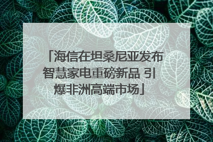 海信在坦桑尼亚发布智慧家电重磅新品 引爆非洲高端市场