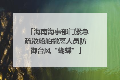 海南海事部门紧急疏散船舶撤离人员防御台风“蝴蝶”