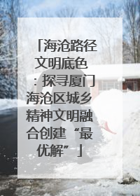 海沧路径 文明底色：探寻厦门海沧区城乡精神文明融合创建“最优解”