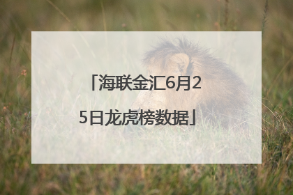 海联金汇6月25日龙虎榜数据