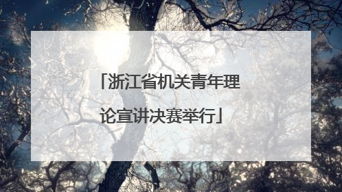浙江省机关青年理论宣讲决赛举行