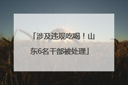 涉及违规吃喝！山东6名干部被处理