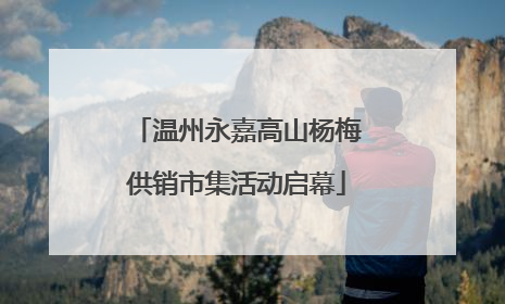 温州永嘉高山杨梅供销市集活动启幕
