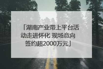 湖南产业带上平台活动走进怀化 现场意向签约超2000万元