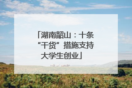 湖南韶山：十条“干货”措施支持大学生创业