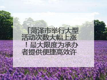 菏泽市举行大型活动次数大幅上涨！最大限度为承办者提供便捷高效许可服务